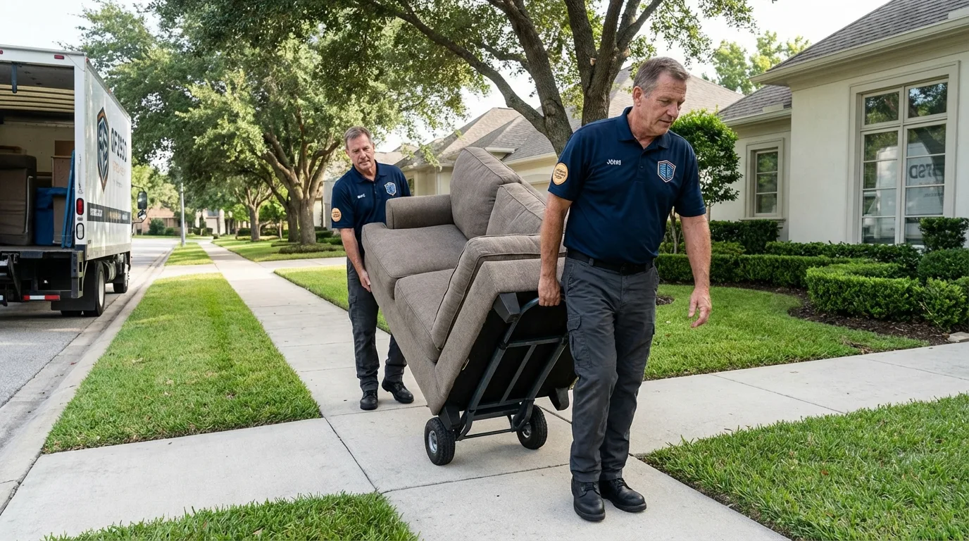 Local residential moving crew loading furniture in Glendale, CA